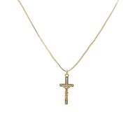 Fashion Personality Copper Plated Diamond Cross Necklace Nhyl152715 main image 5