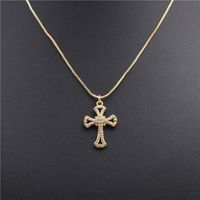 Fashion Personality Copper Plated Diamond Cross Necklace Nhyl152715 main image 6