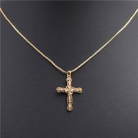 Fashion Personality Copper Plated Diamond Cross Necklace Nhyl152715 main image 9