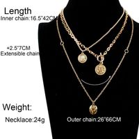 Fashion Embossed Love Multi-layer Alloy Necklace Nhct152725 main image 5