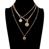 Fashion Embossed Love Multi-layer Alloy Necklace Nhct152725 main image 6