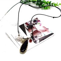 Vintage Cotton And Linen Stone Woven Flower Necklace Nhom152736 main image 8
