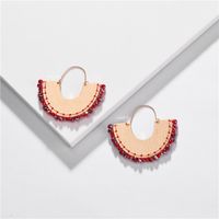 Qingdao Europäische Und Amerikanische Ohrringe Schmuck Fächerförmige Kristall Perlen Gewebt Gestrickte Farbige Ohrringe  Neu main image 4