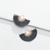 Fashion Cotton Thread Fringed Fan-shaped Multi-color Alloy Earrings Nhlu152755 main image 1