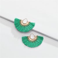 Fashion Cotton Thread Fringed Fan-shaped Multi-color Alloy Earrings Nhlu152755 main image 5