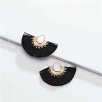 Fashion Cotton Thread Fringed Fan-shaped Multi-color Alloy Earrings Nhlu152755 main image 6