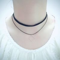 Retro Square Alloy Pendant Pu Choker Nhpf152770 main image 5