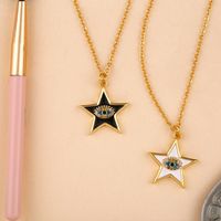 Fashion Five-pointed Star Copper Inlaid Zircon Drop Necklace Nhas152779 main image 6