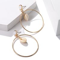 Simple Large Circle Alloy Shell Earrings Nhpf152788 main image 3