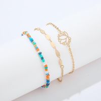 Fashion Color Rice Beads Hollow Multi-layered Anklet Bracelet Nhgy152698 sku image 1