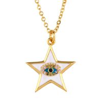 Fashion Five-pointed Star Copper Inlaid Zircon Drop Necklace Nhas152779 sku image 2