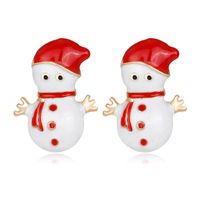 Weihnachts Schmuck   Heiß Verkaufte Weihnachts Schneemann Ohrringe Mode Legierung Tropf Öl Ohrringe Auf Lager main image 2