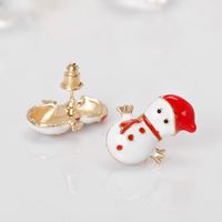 Weihnachts Schmuck   Heiß Verkaufte Weihnachts Schneemann Ohrringe Mode Legierung Tropf Öl Ohrringe Auf Lager main image 4