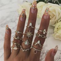 Fashion Six-pointed Star Joint Drop Ring Nhpj152952 main image 2