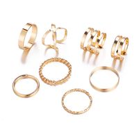 Creative Retro Simple Multi-layer Twist Ring Set 8 Piece Set Nhpj152959 main image 2