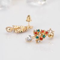 Fashion Alloy Artificial Gemstone Christmas Tree Earrings Nhdr152960 main image 5