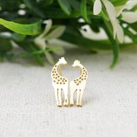 Cute Animal Pair Of Giraffe Alloy Earrings Nhcu152965 main image 1