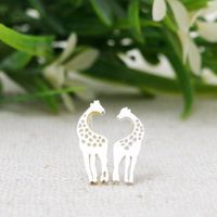 Cute Animal Pair Of Giraffe Alloy Earrings Nhcu152965 main image 9