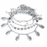 Creative Simple Round Metal Shell Anklet Set 4 Piece Set Nhpj152989 main image 4