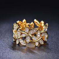Fashion Flowers With Gold-plated Micro-inlaid Aaa Zircon Ring Nhlj152993 main image 5
