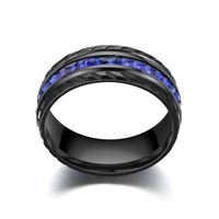 Fashion Slash Black Blue Square Zircon Ring Nhtp152999 main image 3
