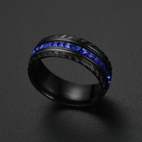 Fashion Slash Black Blue Square Zircon Ring Nhtp152999 main image 6