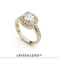 Korean Version Of The Artificial Gemstone Super Flash Square Zircon Alloy Ring Nhlj153000 main image 2