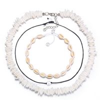 Liefert Europäische Und Amerikanische Künstliche Perlenkette Set 3-teiliges Set Kreative Einfache Zerbrochene Muschel Halskette Großhandel main image 1