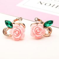 Resin Rose Stud Earrings Nhdp153027 main image 3