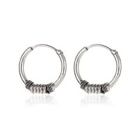 Noué De Style Ethnique Hommes Antique Argent Boucles D'oreilles De Mode Boucles D'oreilles En Perles Vintage Rue Tir À La Mode Hommes Bijoux Étudiant Oreille Clip main image 10