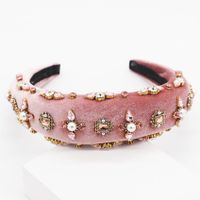 Foam Pearl Geometric Rhinestone Headband Nhwj153072 main image 5