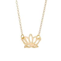 Europäische Und Amerikanische Hohle Pflanzen Lotus Halskette Mode Blume Lotus Legierung Anhänger Mit Kupferketten Halskette Hersteller Großhandel sku image 1
