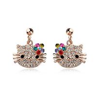 Pendientes Elegantes Y Sencillos Con Incrustaciones De Gatito Lindo Nhlj152894 sku image 1