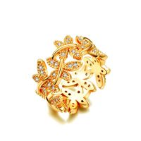 Fashion Flowers With Gold-plated Micro-inlaid Aaa Zircon Ring Nhlj152993 sku image 1