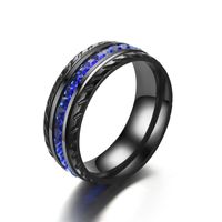 Fashion Slash Black Blue Square Zircon Ring Nhtp152999 sku image 1