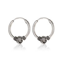 Ancient Silver Vintage Beaded Hoop Earrings Nhdp153028 sku image 2