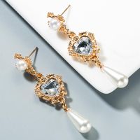 Fashion Water Droplets Diamond Alloy Artificial Gemstones Earrings main image 3