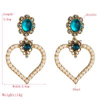 Womens Heart-shaped Pearl Alloy Earrings Nhln153435 main image 6