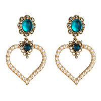 Womens Heart-shaped Pearl Alloy Earrings Nhln153435 main image 8