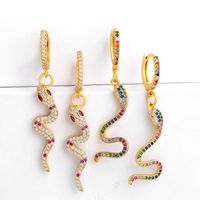 Fashion Snake-shaped Zircon Alloy Earrings Nhas153439 main image 1