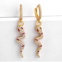 En Ligne Influenceur Bijoux Européen Et Américain Nouveau Serpent En Forme De Boucles D'oreilles Longues Oreilles Clip Exagéré Mix Et Match À La Mode Femme Boucles D'oreilles Cloutés Avec Zircon Err37 main image 3