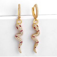 Fashion Snake-shaped Zircon Alloy Earrings Nhas153439 main image 3