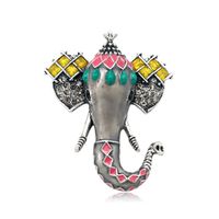 Übertriebene Persönlichkeit Im Europäischen Und Amerikanischen Stil Diamant Corsage Elefanten Tier Brosche Kleider Zubehör Großhandel main image 1