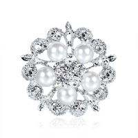 Coréenne Style Diamant Strass Broche Perle Fleur Corsage Mode Vêtements Unisexe Porter Accessoires Usine En Gros Personnalisé main image 1