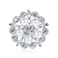 Korean Version Of The Artificial Gemstone Rhinestone Pearl Flower Brooch Nhdr153483 main image 2