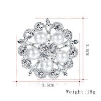 Korean Version Of The Artificial Gemstone Rhinestone Pearl Flower Brooch Nhdr153483 main image 3
