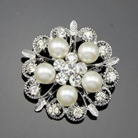 Coréenne Style Diamant Strass Broche Perle Fleur Corsage Mode Vêtements Unisexe Porter Accessoires Usine En Gros Personnalisé main image 6