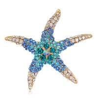 Nouveau Incrusté Strass Mignon Multi-couleur Starfish Broche Personnalité De La Mode Xingx Corsage Spot Fabricant main image 1