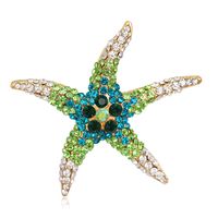 Nouveau Incrusté Strass Mignon Multi-couleur Starfish Broche Personnalité De La Mode Xingx Corsage Spot Fabricant main image 5