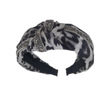 Coréenne Nouvelle Qualité Cheveux Accessoires Coréenne Style Polka Dot Leopard Stripe Diamant-intégré Noeud Dans Le Milieu Noeud Large Bord Bande De Cheveux Bandeau main image 6